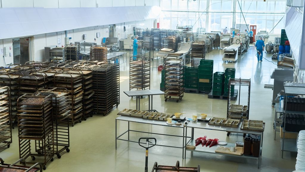 food manufacturing plant with resin floor