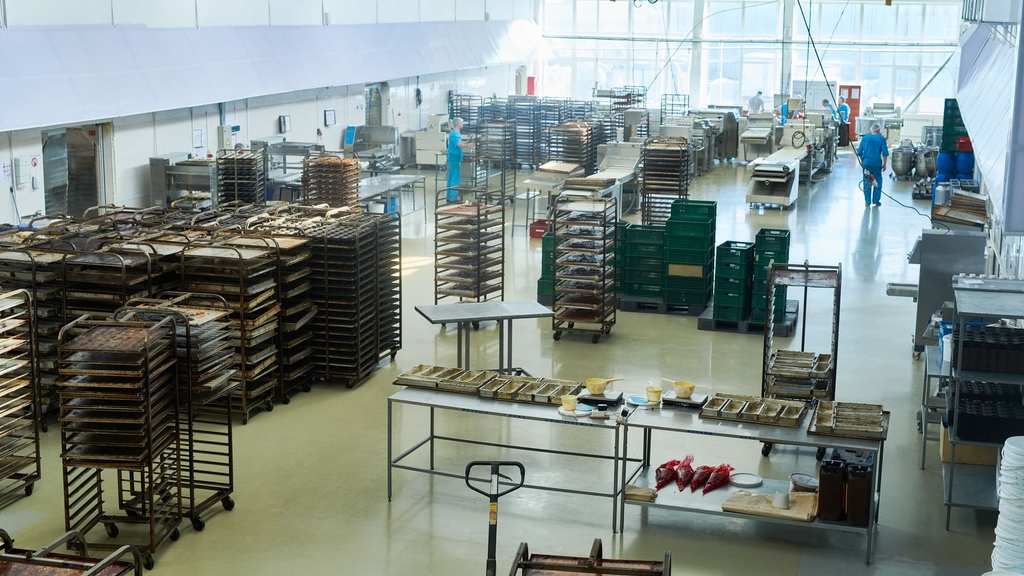 food manufacturing plant with resin floor