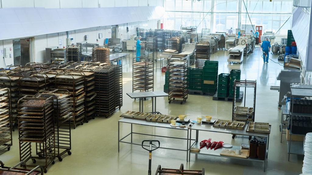 food manufacturing plant with resin floor