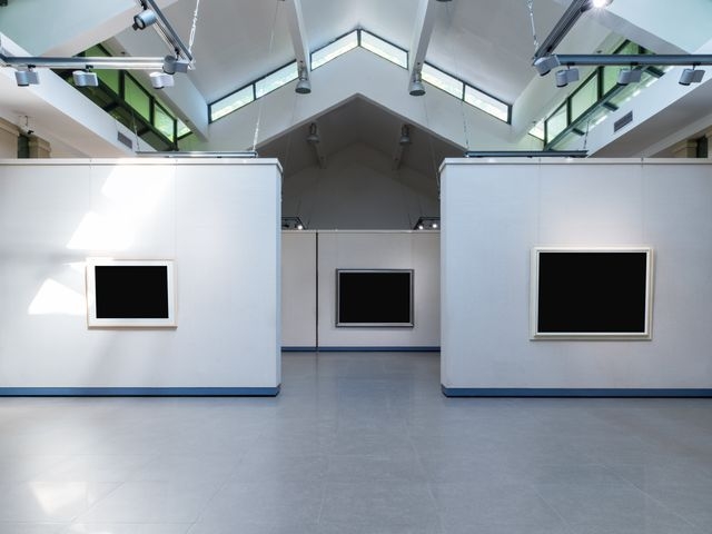 Art gallery with resin floor